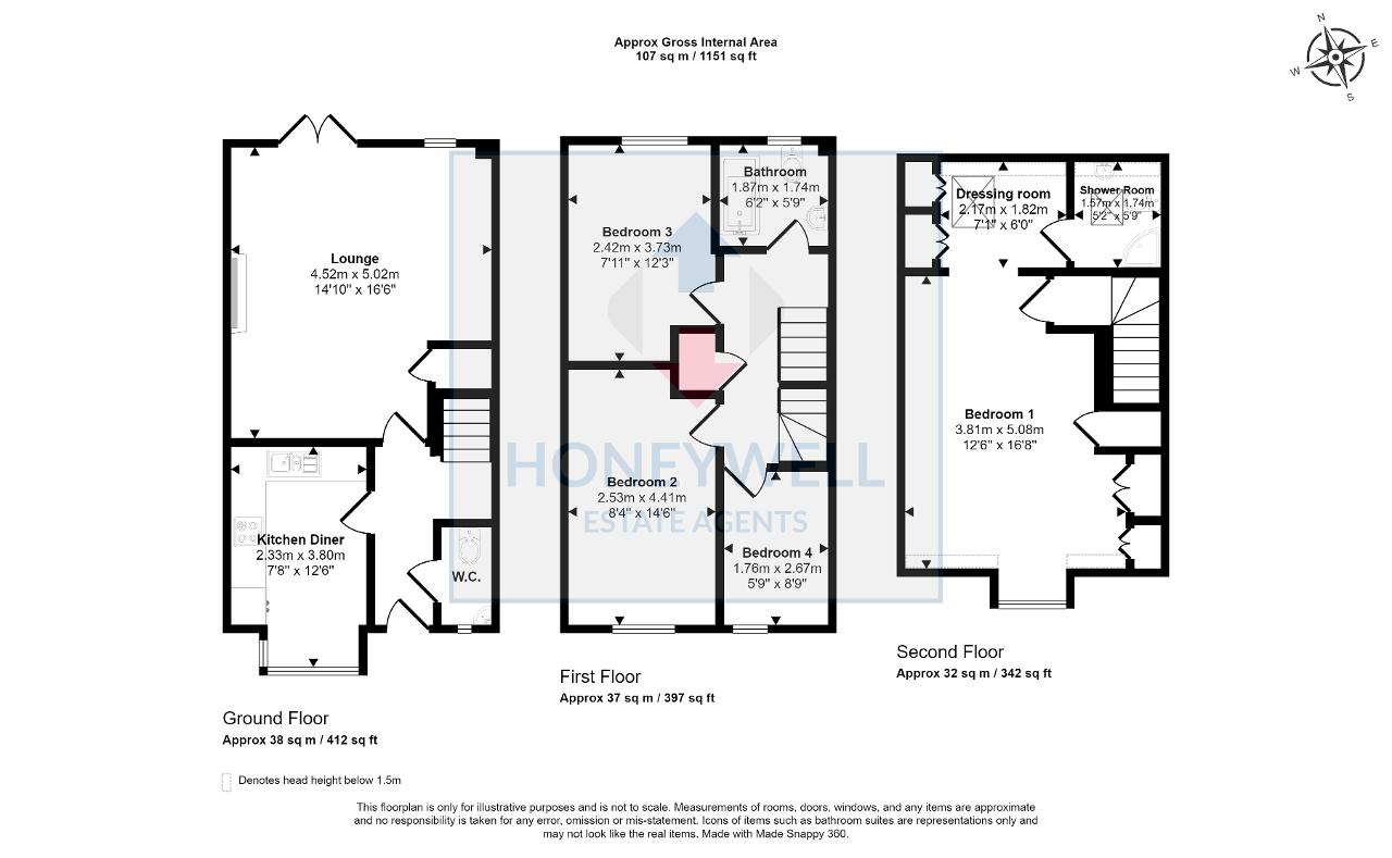 Floorplan of Copperfield Close, Clitheroe, BB7 1ER