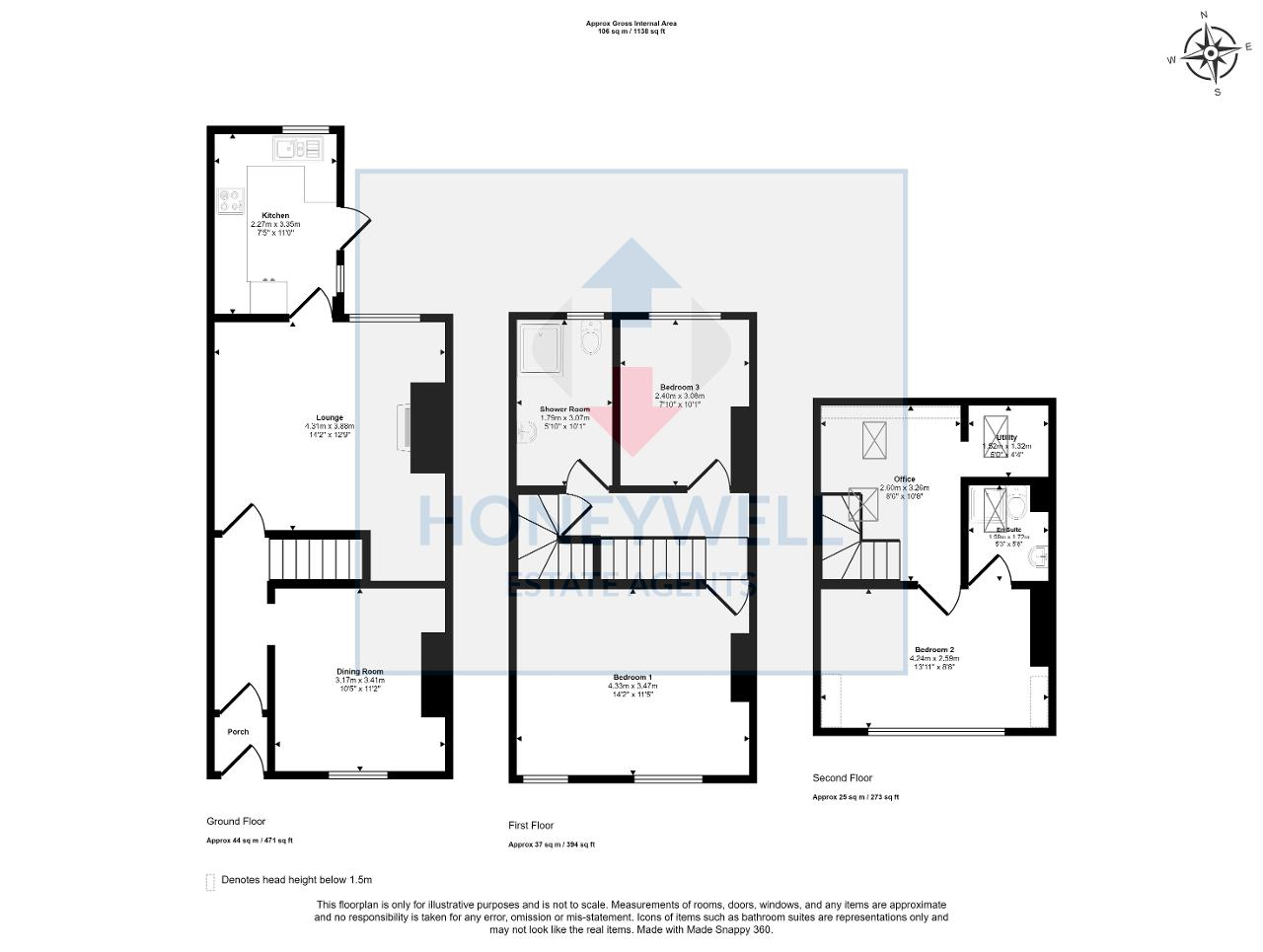 Floorplan of Pendle Avenue, Chatburn, BB7 4AX