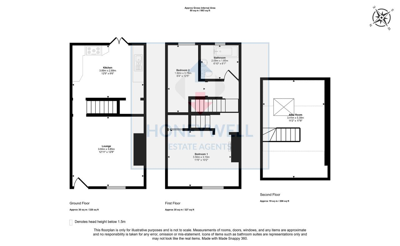 Floorplan of Curzon Street, Clitheroe, Lancashire, BB7 1DL