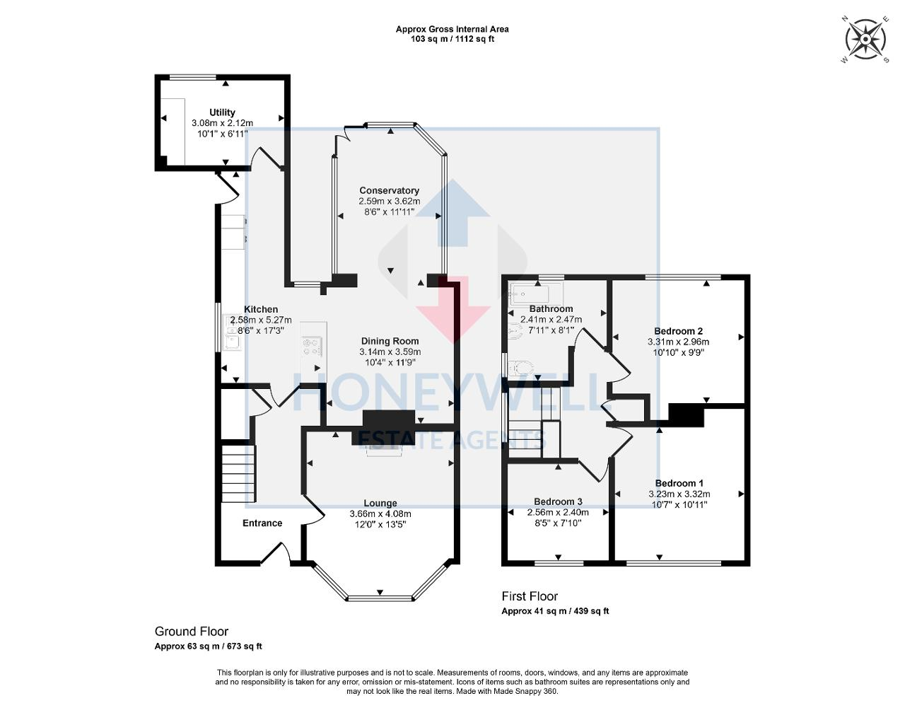 Floorplan of Hodder Grove, Clitheroe, Lancashire, BB7 2NZ