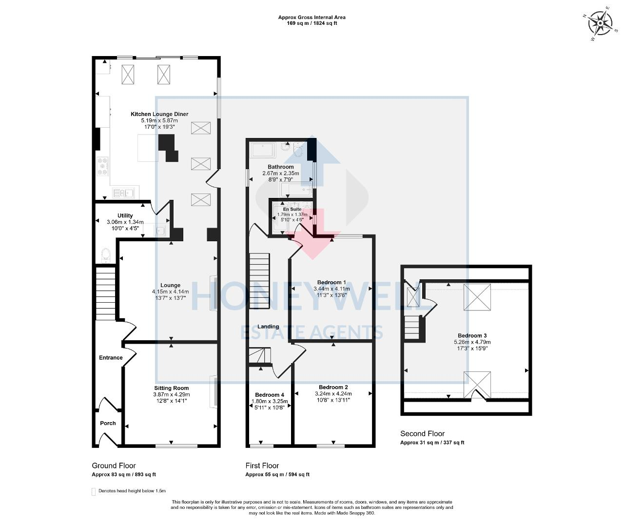 Floorplan of Clitheroe Road, Waddington, Clitheroe, BB7 3HW