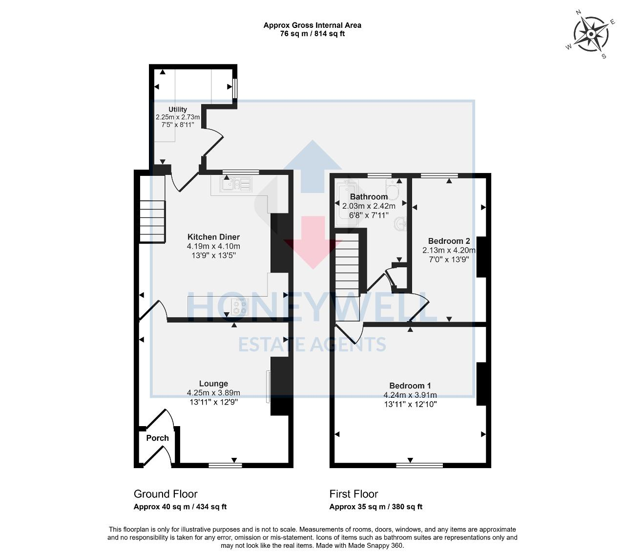 Floorplan of Grafton Street, Clitheroe, BB7 1NQ