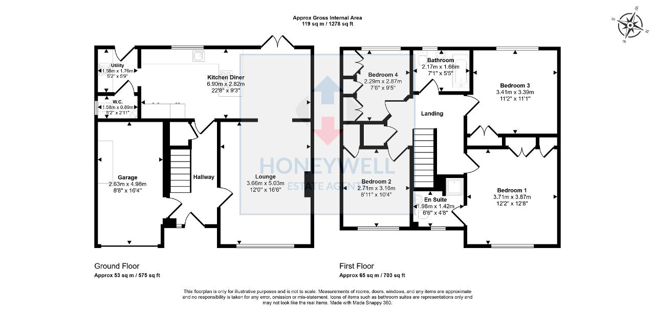 Floorplan of Painter Crescent, Billington, BB7 9XN
