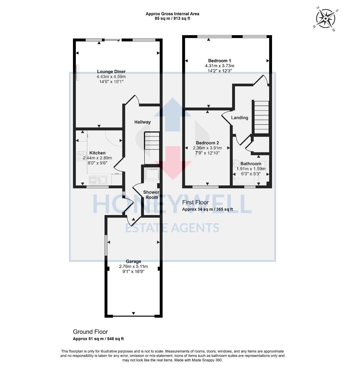 Floorplan of Bridge Court, Clitheroe, BB7 2BN