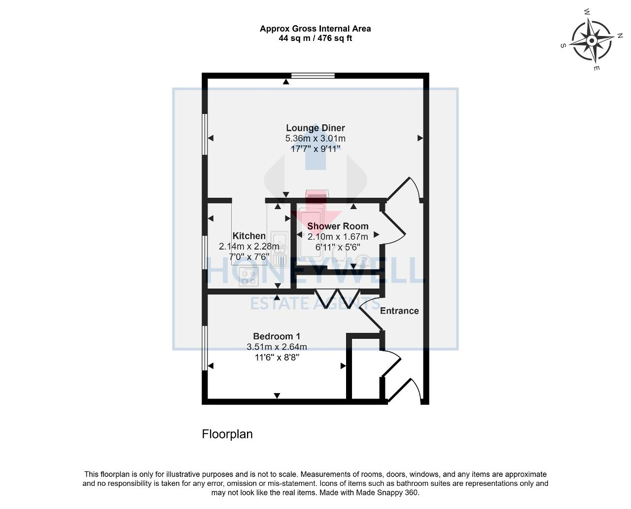 Floorplan of Well Court, CLITHEROE, Lancashire, BB7 2AD