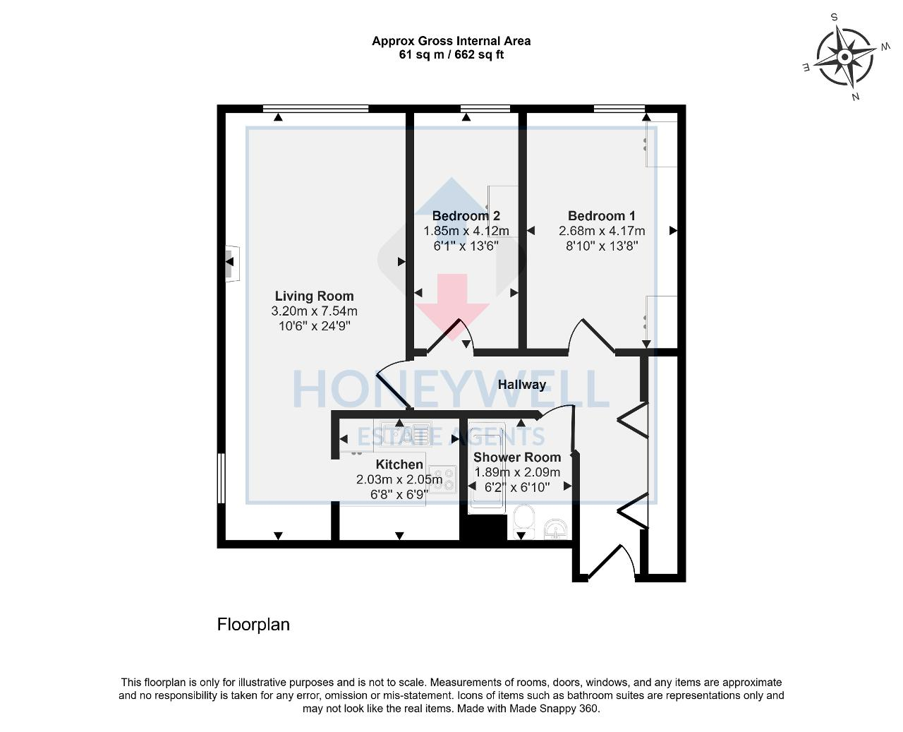 Floorplan of Bowland Court, Clitheroe, Lancashire, BB7 1AS