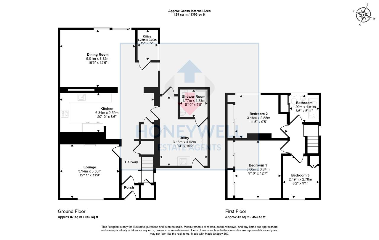 Floorplan of Darkwood Crescent, Chatburn, Clitheroe, Lancashire, BB7 4AL