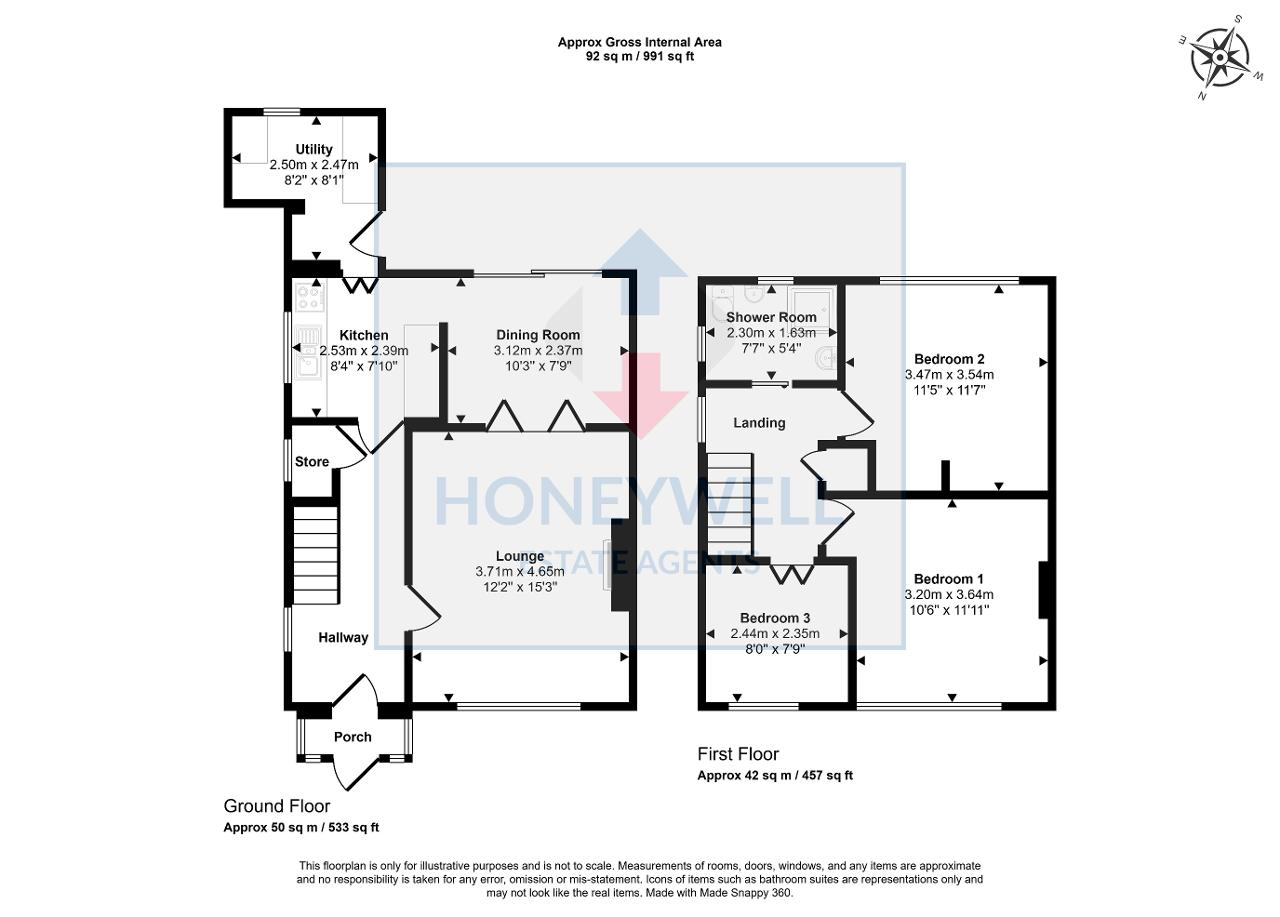 Floorplan of Standen Road, Clitheroe, Lancashire, BB7 1JY