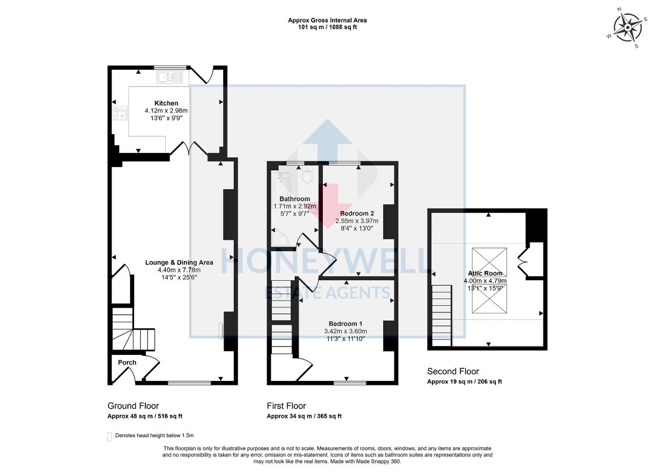 Floorplan of Pendle Road, Clitheroe, BB7 1JQ