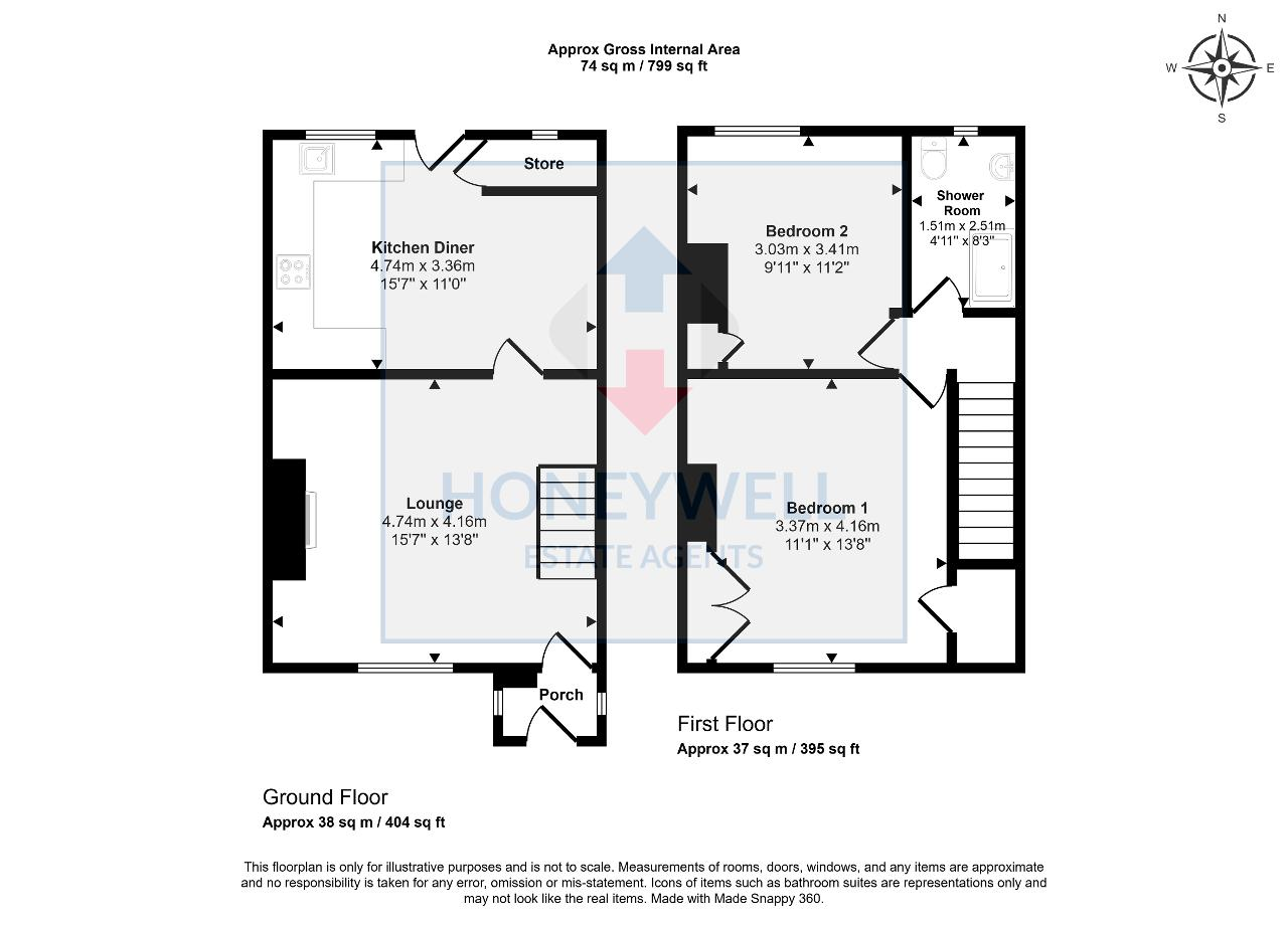 Floorplan of Railway Terrace, Simonstone, BB12 7NN