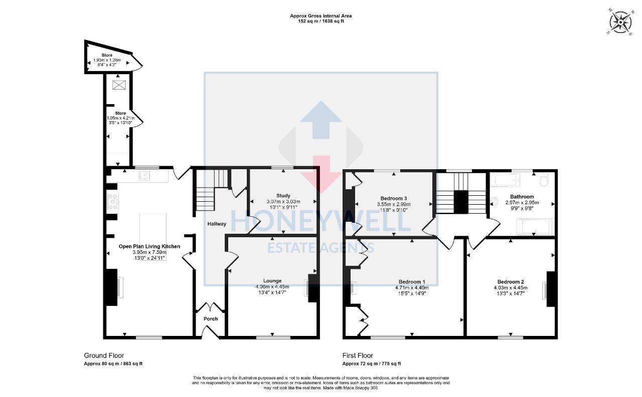 Floorplan of Crow Trees Brow, Chatburn, Clitheroe, Lancashire, BB7 4AA