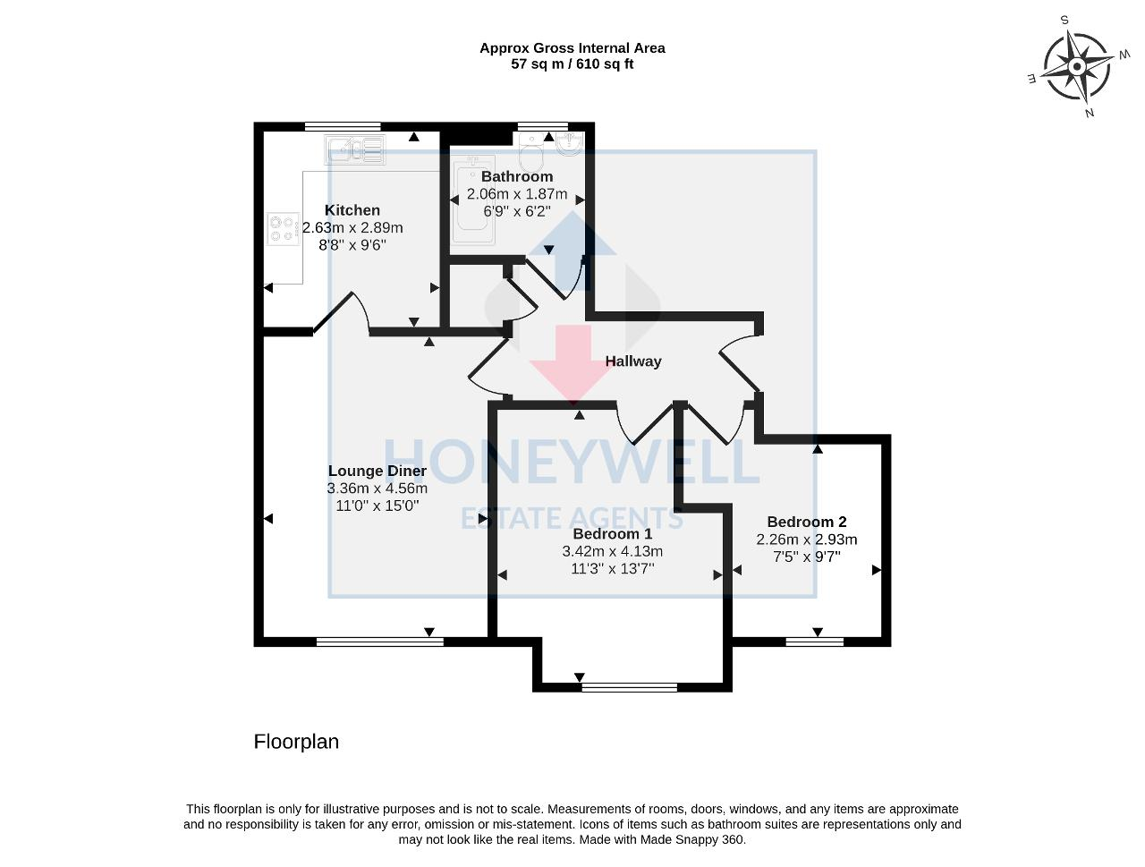 Floorplan of Beech Drive, Calderstones Park, Whalley, BB7 9RA