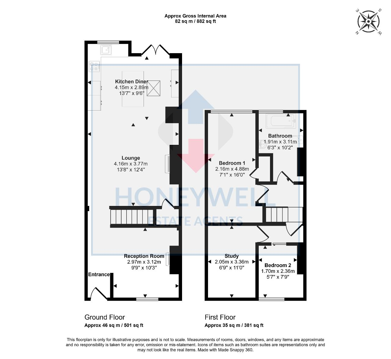 Floorplan of Peel Street, CLITHEROE, BB7 1NH